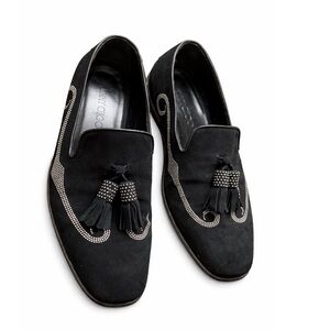 Jimmy Choo Black Embellished Men's Loafers with tassles size 43
